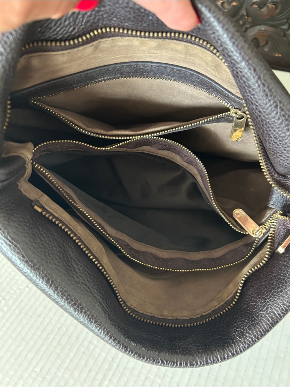 Beautiful Brown Checker Canvas Shoulder Bag with - Picture 14 of 17
